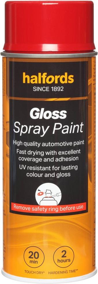 Halfords S4-110 Red Gloss Car Spray Paint - 400ml