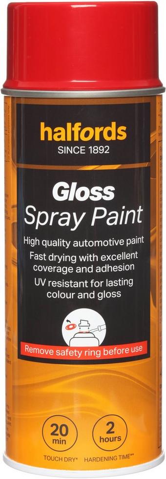 Halfords S4-120 Red Gloss Car Spray Paint - 400ml