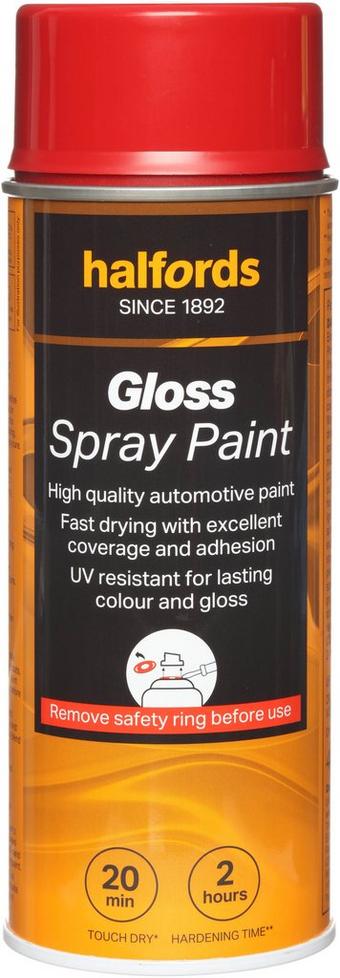 Halfords S4-140 Red Gloss Car Spray Paint - 400ml