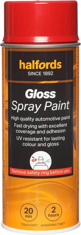 Halfords S4-150 Red Gloss Car Spray Paint - 400ml