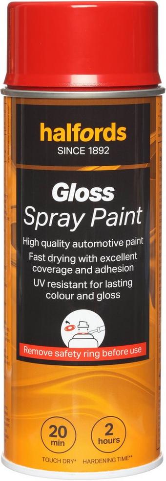Halfords S4-260 Red Gloss Car Spray Paint - 400ml