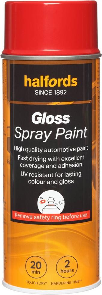 Halfords S4-160 Red Gloss Car Spray Paint - 400ml