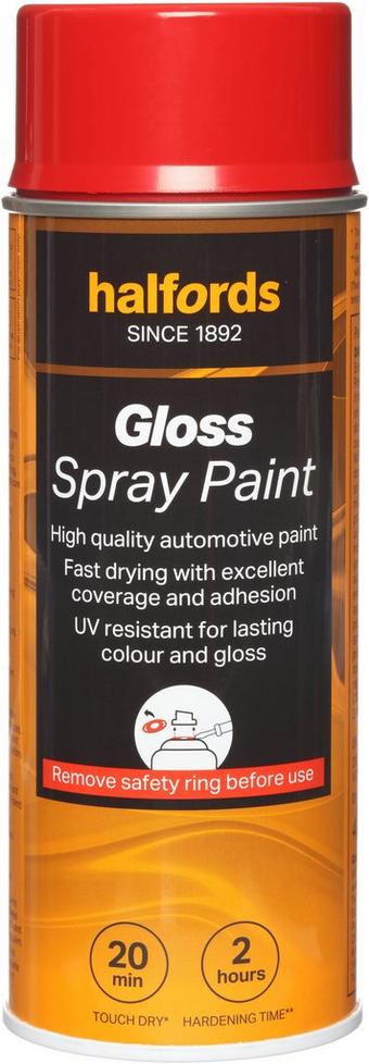 Halfords S4-230 Red Gloss Car Spray Paint - 400ml