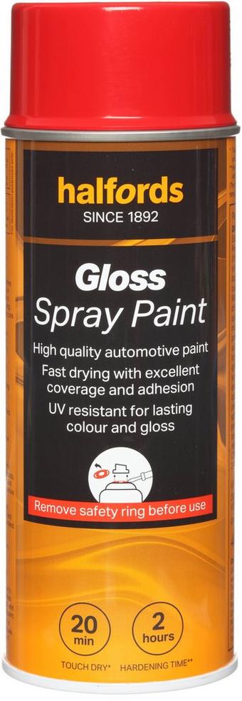 Halfords S4-220 Red Gloss Car Spray Paint - 400ml