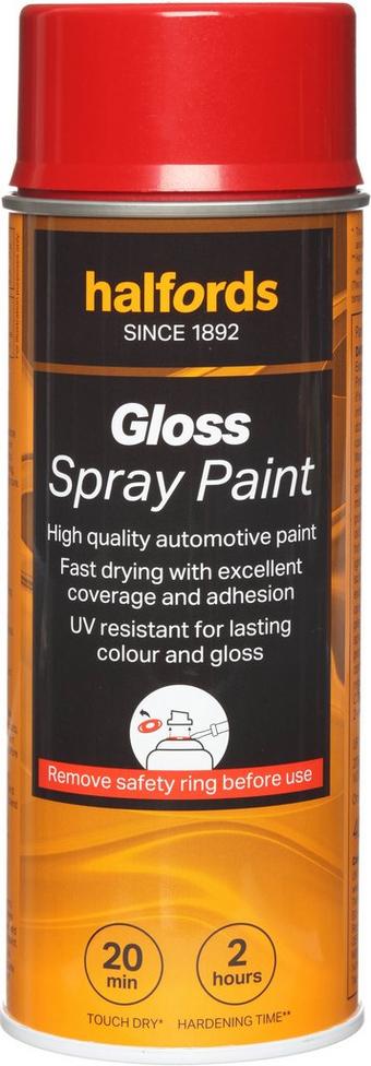Halfords S4-180 Red Gloss Car Spray Paint - 400ml