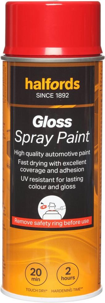 Halfords S4-190 Red Gloss Car Spray Paint - 400ml