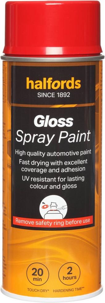 Halfords S4-200 Red Gloss Car Spray Paint - 400ml