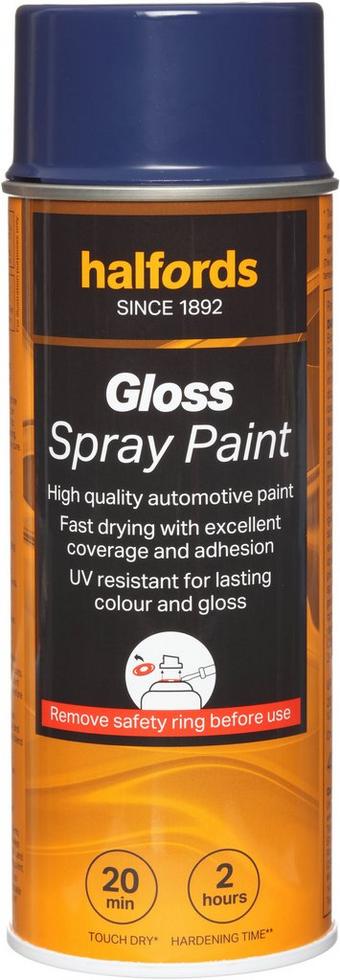 Halfords S3-190 Blue Gloss Car Spray Paint - 400ml