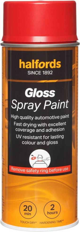 Halfords S4-170 Red Gloss Car Spray Paint - 400ml