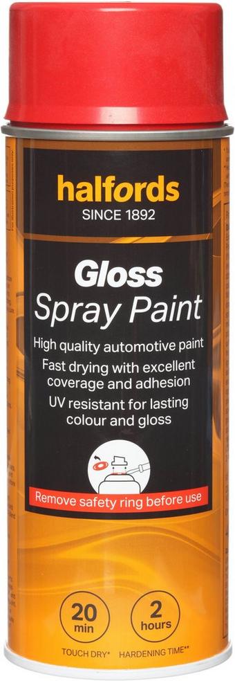 Halfords S4-280 Red Gloss Car Spray Paint - 400ml