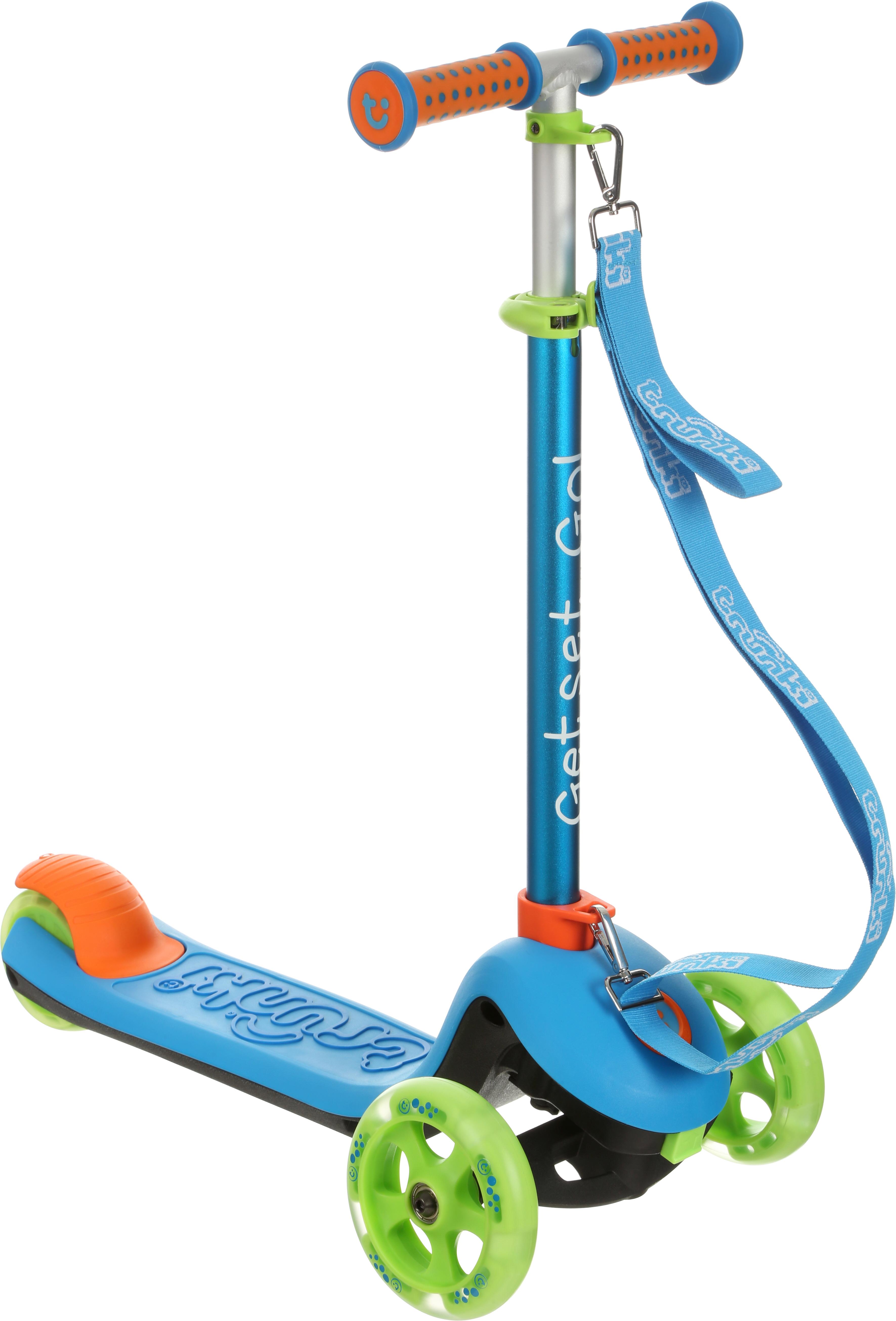 Trunki Small Folding Kids Scooter with Carry Strap Blue Halfords UK
