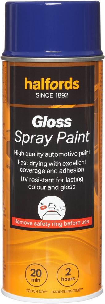 Halfords S3-210 Blue Gloss Car Spray Paint - 400ml