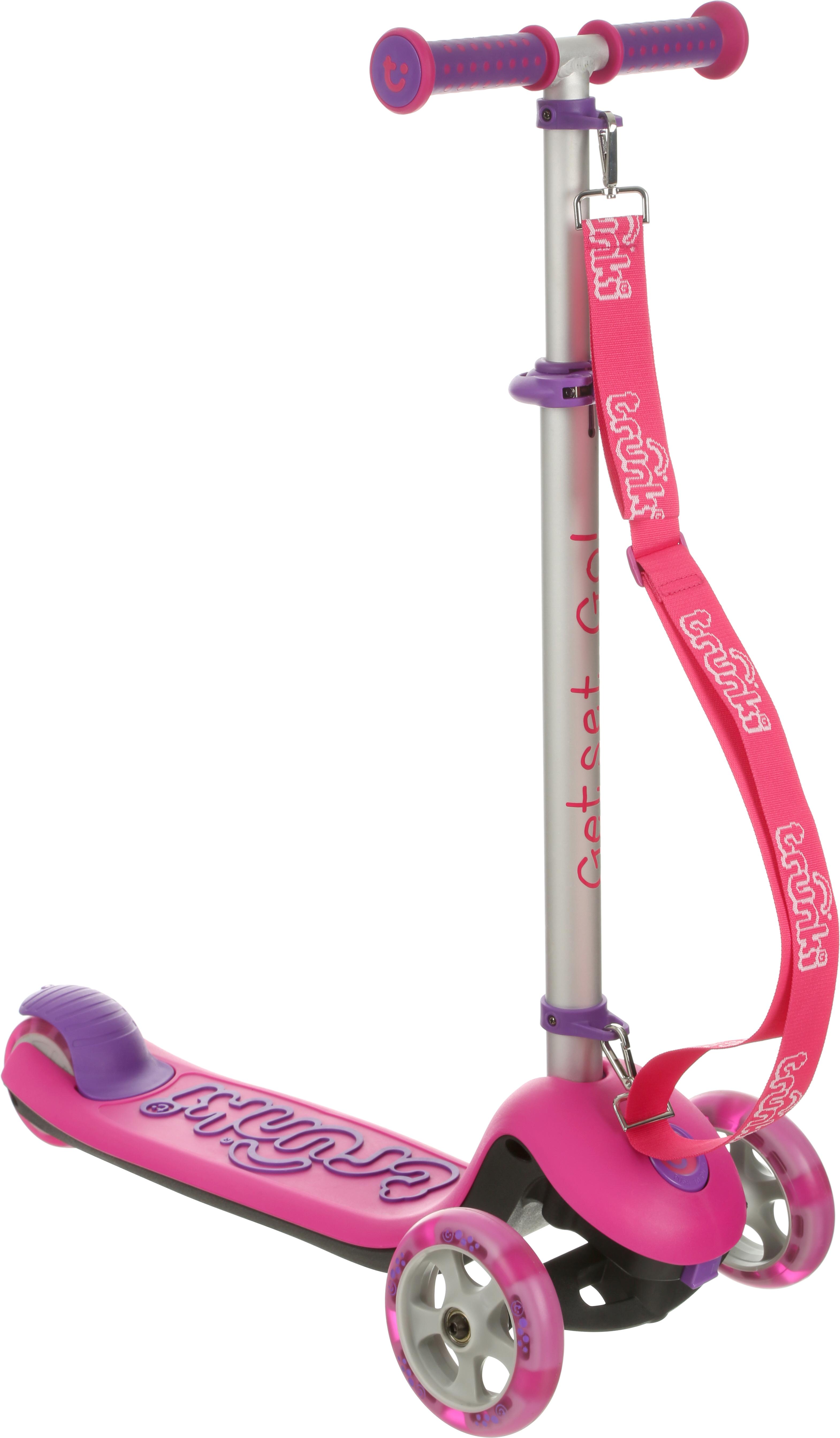 Trunki Large Folding Kids Scooter with Carry Strap Pink Halfords UK