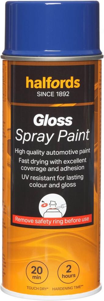 Halfords S3-250 Blue Gloss Car Spray Paint - 400ml