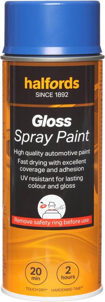 Halfords S3-290 Blue Gloss Car Spray Paint - 400ml