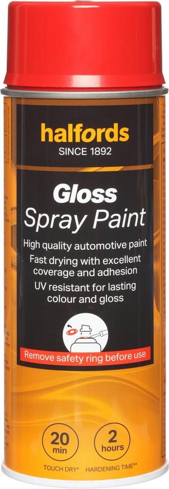 Halfords S4-290 Red Gloss Car Spray Paint - 400ml