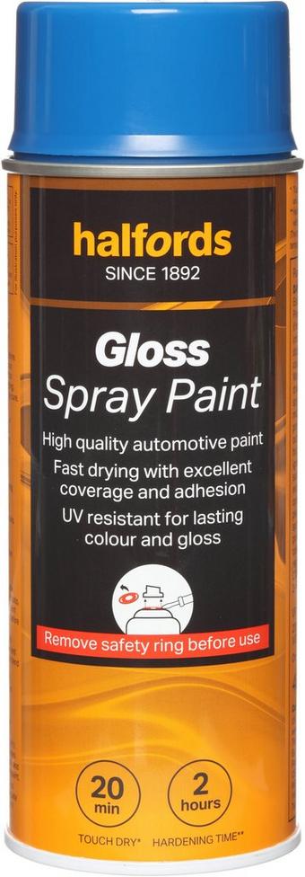 Halfords S3-340 Blue Gloss Car Spray Paint - 400ml