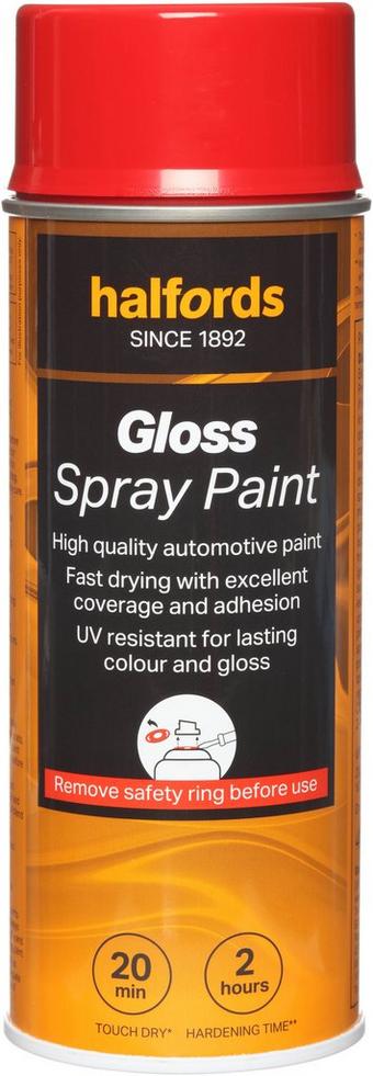 Halfords S4-210 Red Gloss Car Spray Paint - 400ml