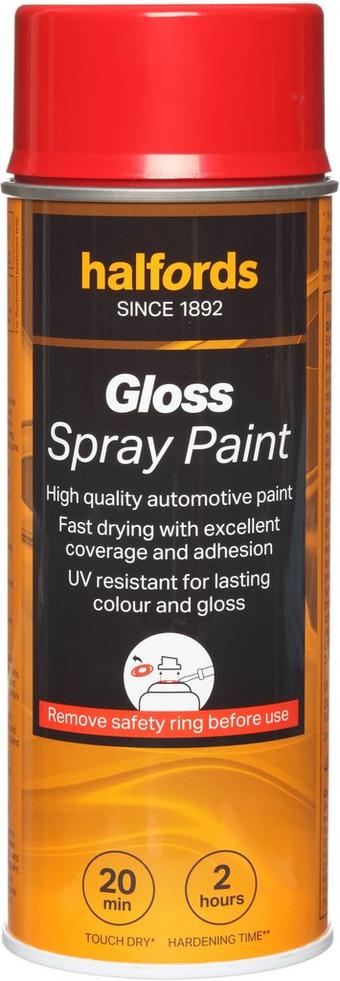 Halfords S4-240 Red Gloss Car Spray Paint - 400ml