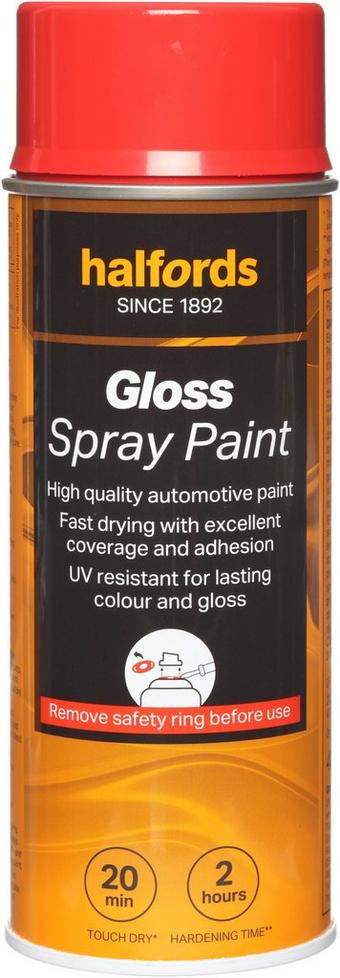 Halfords S4-300 Red Gloss Car Spray Paint - 400ml