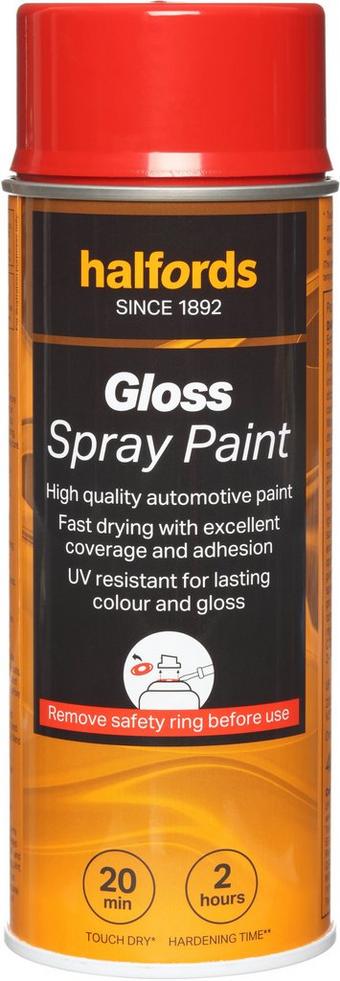 Halfords S4-270 Red Gloss Car Spray Paint - 400ml