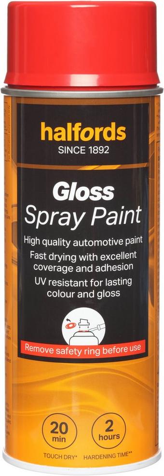 Halfords S4-320 Red Gloss Car Spray Paint - 400ml