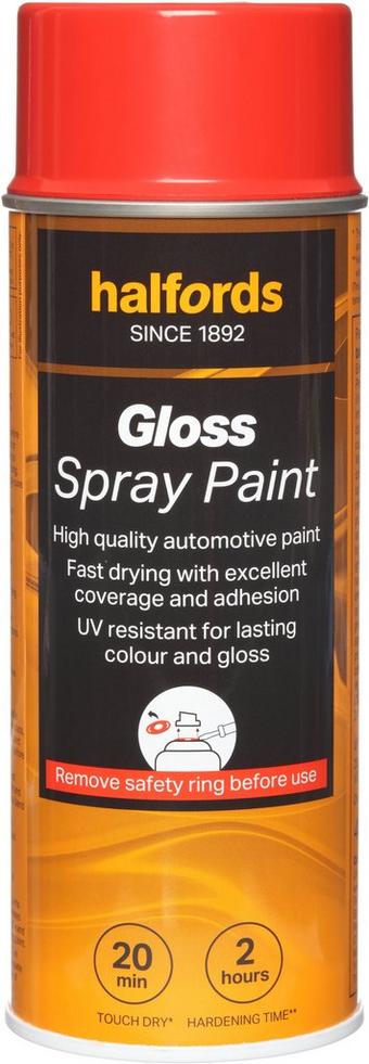 Halfords S4-330 Red Gloss Car Spray Paint - 400ml