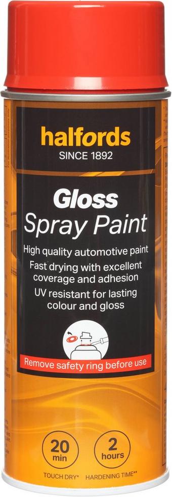 Halfords S4-360 Red Gloss Car Spray Paint - 400ml