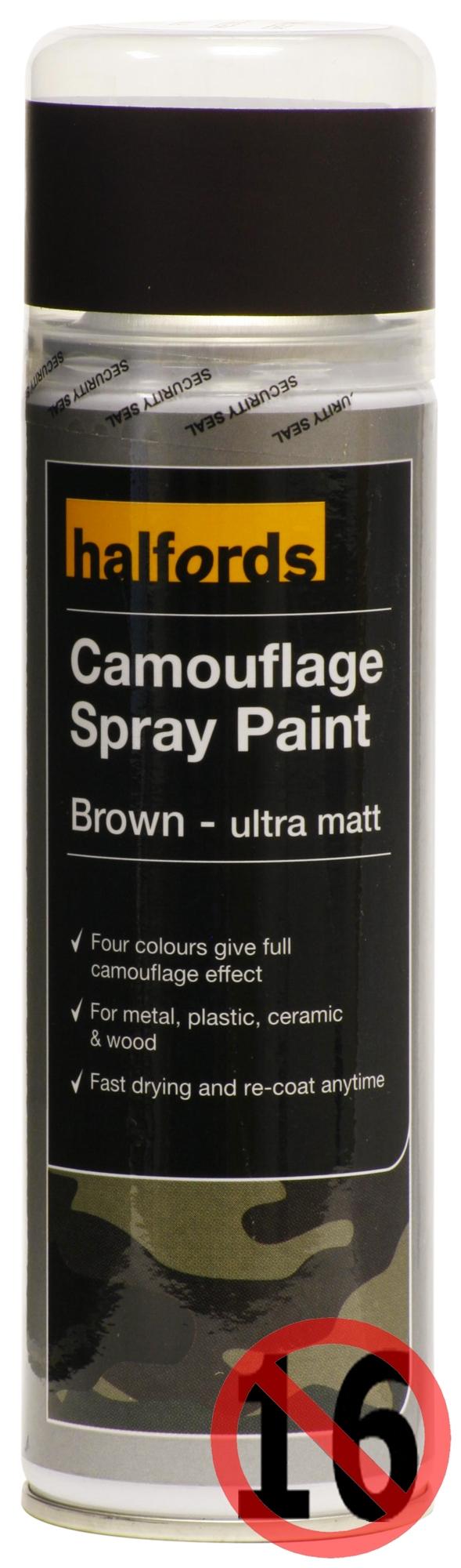 Halfords Camouflage Spray Paint Brown 300ml Halfords UK