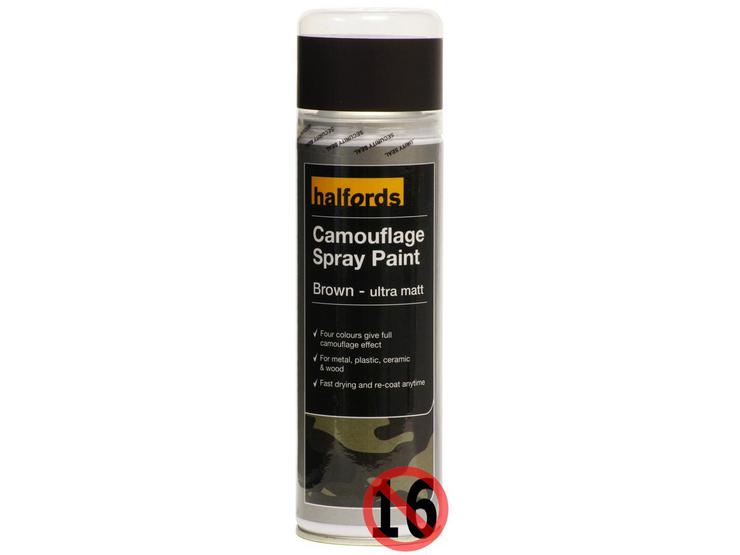 Halfords Camouflage Spray Paint Brown 300ml