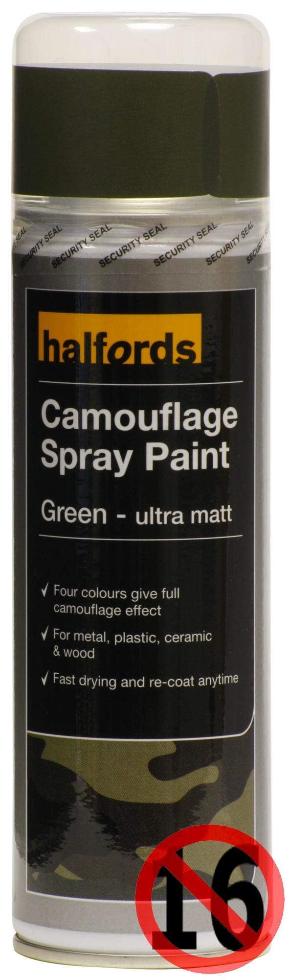 Halfords Camouflage Spray Paint Green 300ml Halfords UK