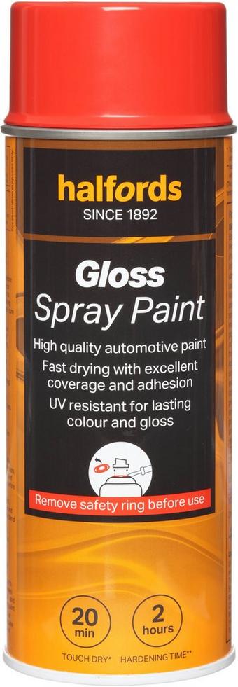 Halfords S4-340 Red Gloss Car Spray Paint - 400ml