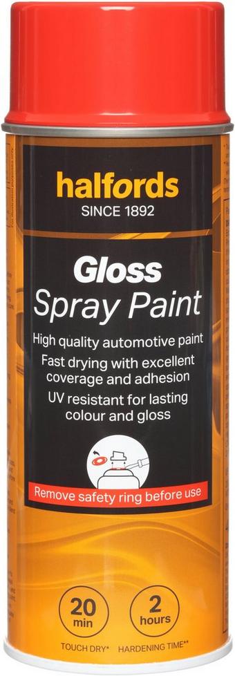 Halfords S4-350 Red Gloss Car Spray Paint - 400ml
