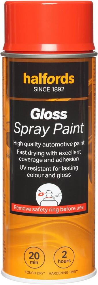 Halfords S4-370 Red Gloss Car Spray Paint - 400ml