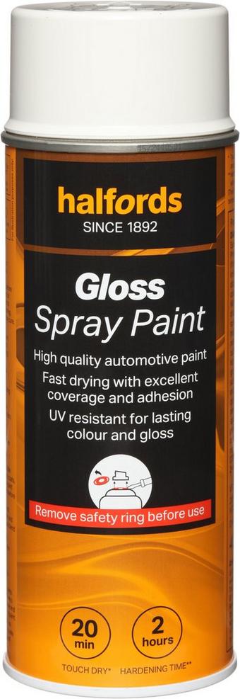 Halfords S0-160 White Gloss Car Spray Paint - 400ml