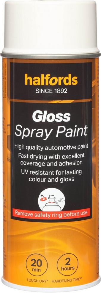 Halfords S0-140 White Gloss Car Spray Paint - 400ml