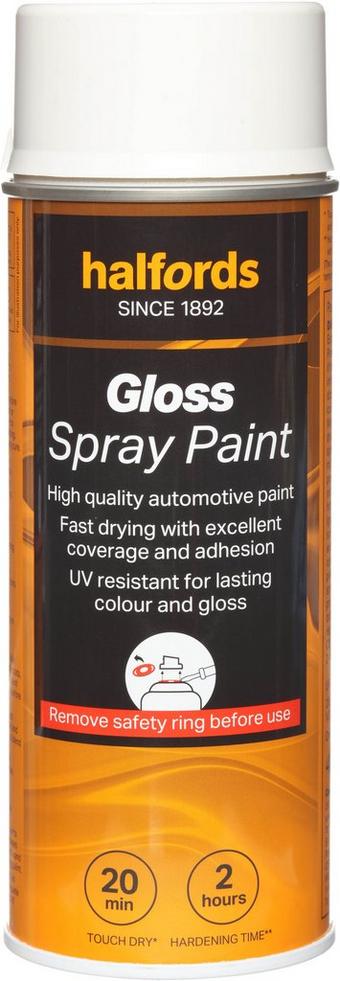 Halfords S0-030 White Gloss Car Spray Paint - 400ml