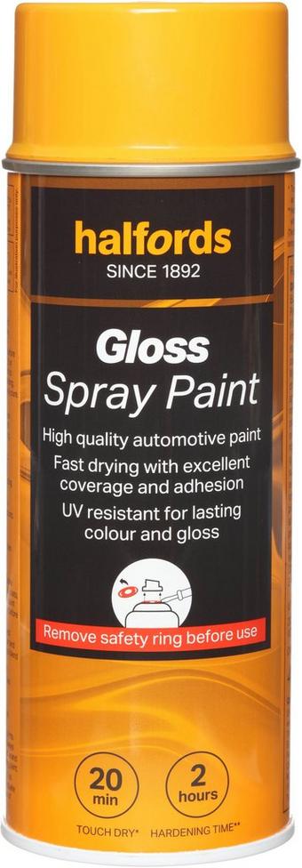 Halfords S5-070 Yellow Gloss Car Spray Paint - 400ml