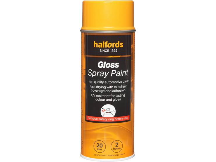 Halfords Yellow Gloss Car Spray Paint - 400ml