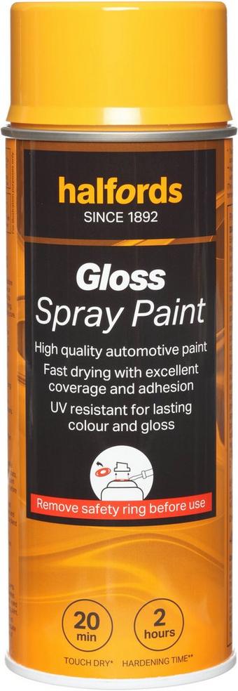 Halfords S5-090 Yellow Gloss Car Spray Paint - 400ml