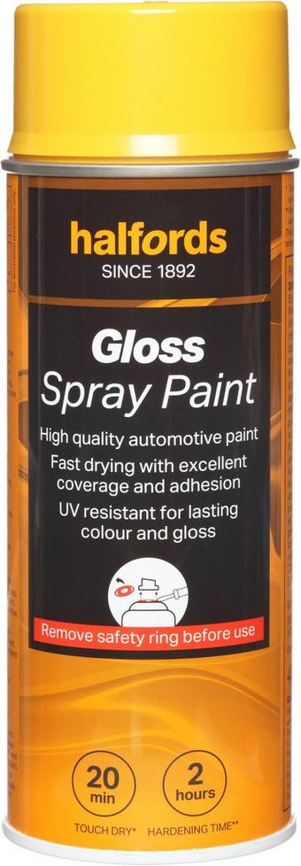 Halfords S5-100 Yellow Gloss Car Spray Paint - 400ml
