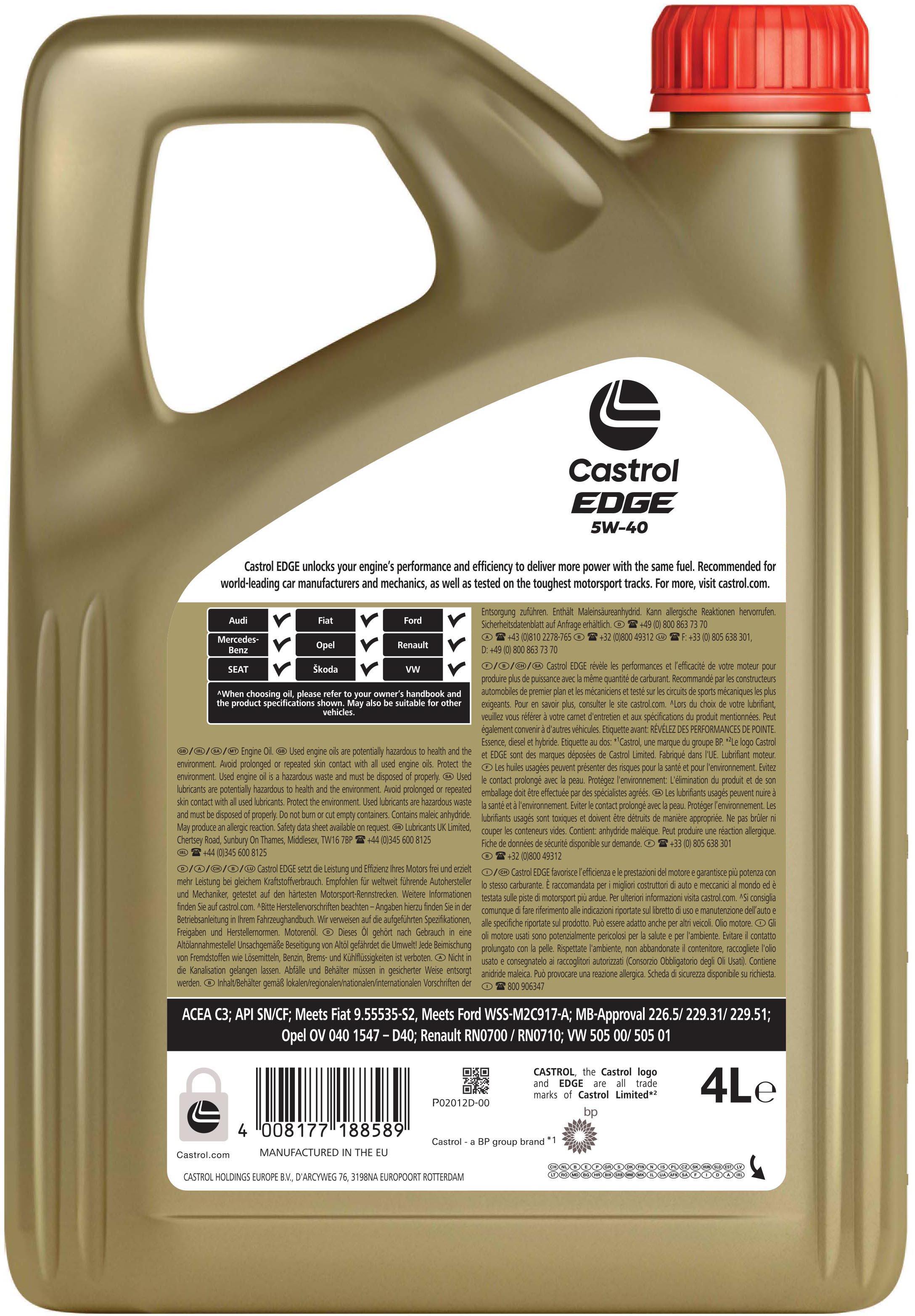 Castrol EDGE 5W40  Oil 4 Litre