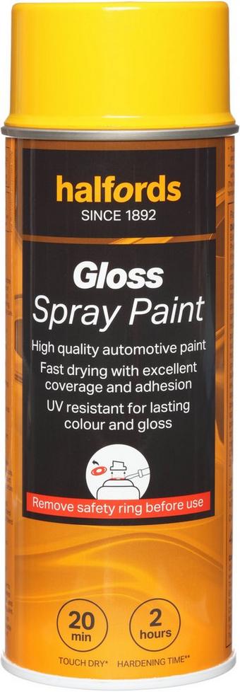 Halfords S5-110 Yellow Gloss Car Spray Paint - 400ml