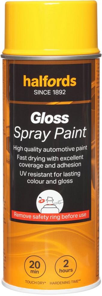 Halfords S5-120 Yellow Gloss Car Spray Paint - 400ml