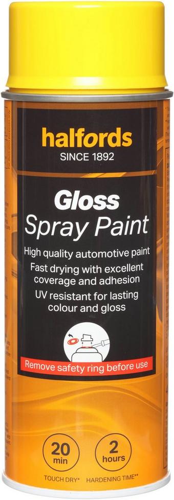 Halfords S5-140 Yellow Gloss Car Spray Paint - 400ml