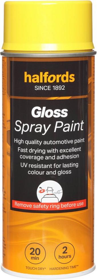 Halfords S5-150 Yellow Gloss Car Spray Paint - 400ml