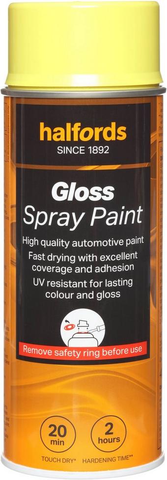 Halfords S5-160 Yellow Gloss Car Spray Paint - 400ml