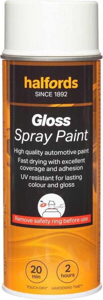 Halfords S0-340 White Gloss Car Spray Paint - 400ml
