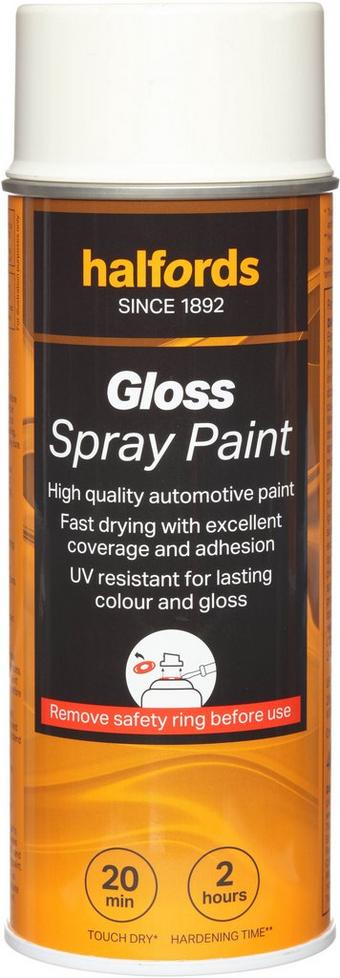 Halfords S0-200 White Gloss Car Spray Paint - 400ml