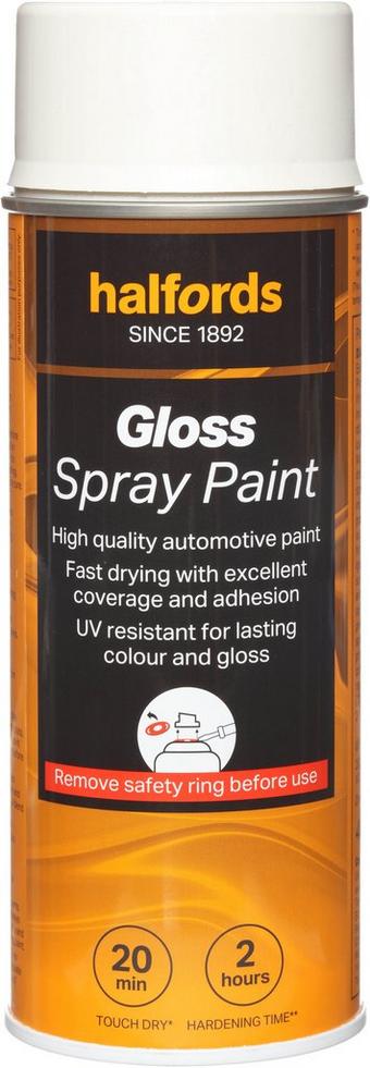 Halfords S0-070 White Gloss Car Spray Paint - 400ml